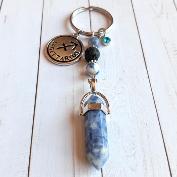 Sagittarius Bullet Stone Keychain - Picture 2 of 2
